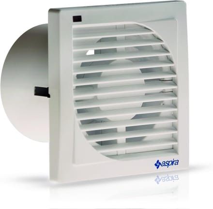 Spiraalventilator - Badkamerventilator - Lucht Afvoeren - Extra Vlak Ontwerp - 120 mm Diameter - Wit