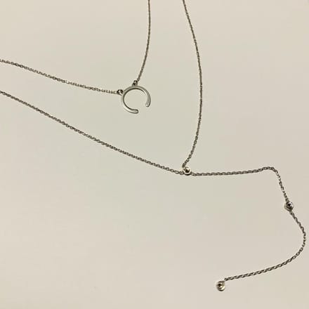 Zilveren dubbel collier (sterling silver)