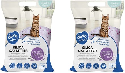 Kattenbakvulling - Silica - Super absorberende premium kattenbakvulling - lavendel - 2 x 16L