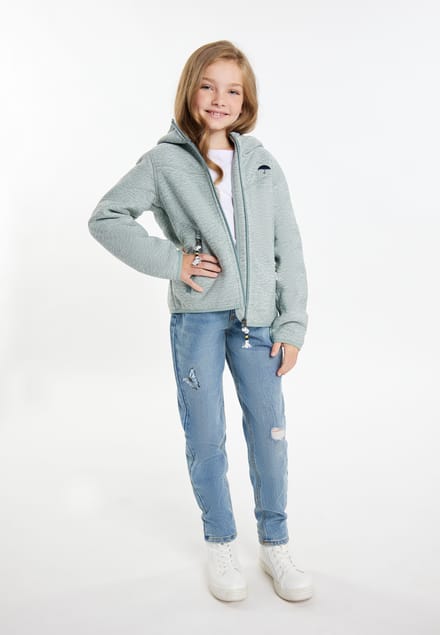 Schmuddelwedda Gebreide fleeceblouse met teddyvoering Meisjes mint melange