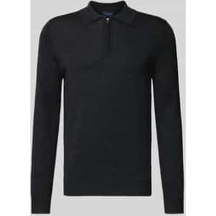 Regular fit gebreide pullover van wolmix met platte kraag