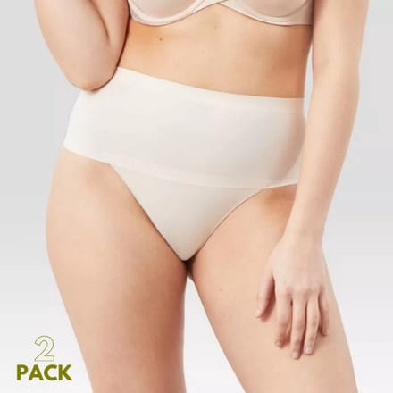 Maidenform Cover Your Bases 2 Pack Thong Vrouwen Onderbroek - Transparent - Maat M