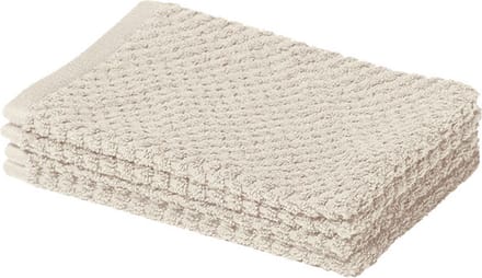 Yumeko washandjes dots wit zand 15x22 - 4 st