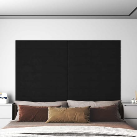 vidaXL - Wand - Hoofdbord - 12 - st - Zwart - Fluweel