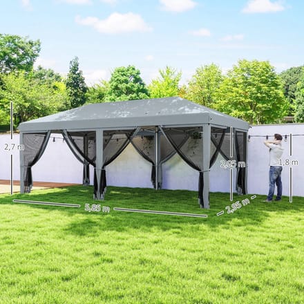 Wentinkmo Feesttent - Outdoor Garden Arbor barnum - opvouwbare -terras 6x3m