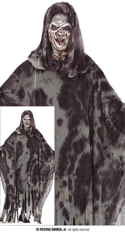 Fiestas Guirca - Heren poncho grey ghost - L - Carnavalskleding - Carnaval - carnavalskleding 2027 - Carnaval kostuum
