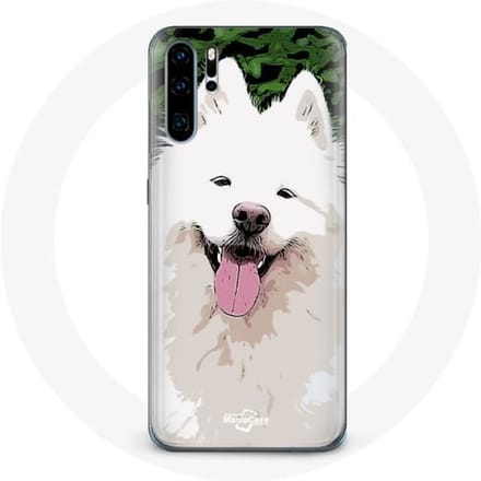 Coque - Huawei - P30 - Blanc - Samoyède - Rigide blanc