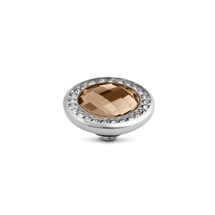 Melano Vivid Crystal CZ Steentje Champagne Zilver
