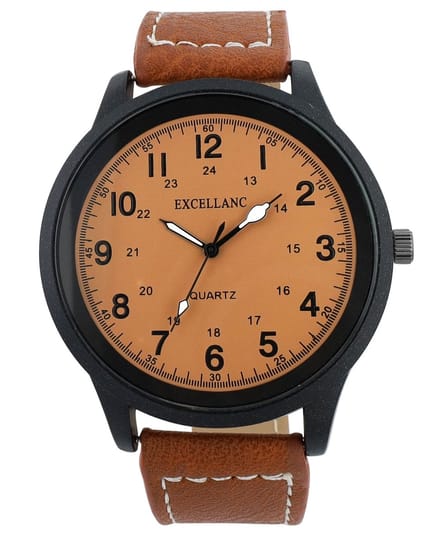 EXCELLANC Herenhorloge imitatieleer Mineralglas