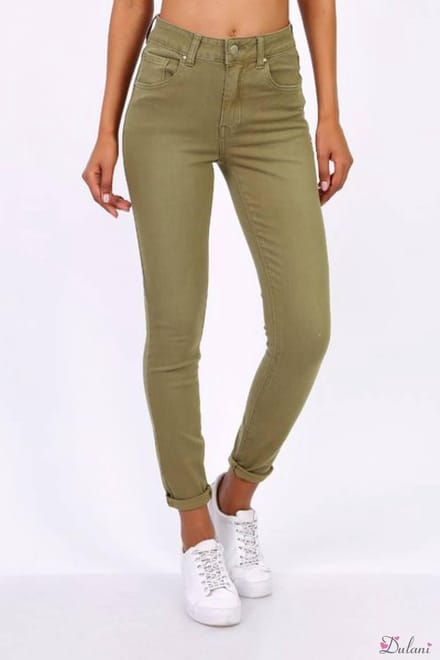 Broek Toxik3 hoge taille peridot (kaki) SS2020 34