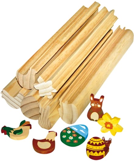 Eduplay houten knutselstokken Pasen decoratie set - 6 stuks.