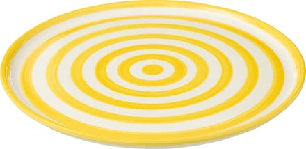 J-Line bord Granada Stripes - keramiek - wit/geel