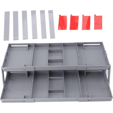 Lade Organizer Enkele Rij Uitbreidbaar Opvouwbaar Sieraden Organizer Bakje Oorbellen Opberg Display Case gray