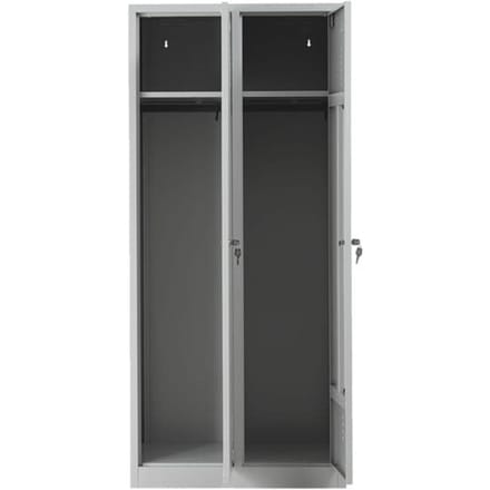 Kledinglocker, 2 deuren, B 800 x H 1800 mm cilinderslot, lichtgrijs