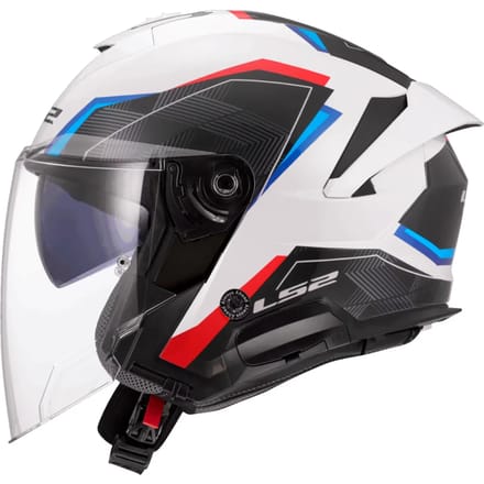 LS2 OF618 Verso II Air Wit Blauw Rood Jethelm - Helm