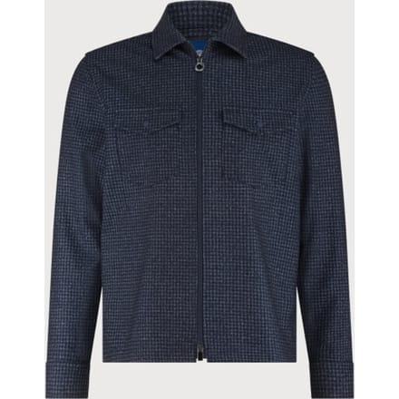 Overshirt Blue industry donkerblauw geprint