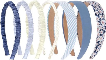 Modieuze hoofdbanden voor dames en meisjes - 7 stuks (Blauw)