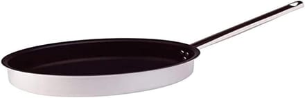 Ovale Vispan met Antiaanbaklaag - RVS Handvat - 30 cm
