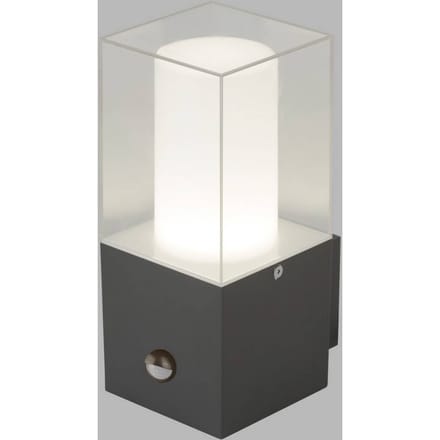 Searchlight Granada buitenwandlamp met sensor, donkergrijs