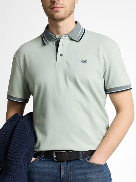 Tom Tailor - Polo Korte mouw - Heren - L - Licht Groen - Katoen - 1050778