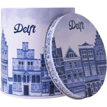 Heinen delfts blauw stroopwafel blik delft