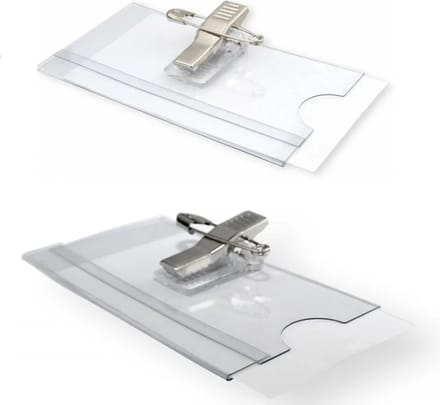 CombiCraft Vergaderbadges van acetaat met clipsluiting en speld 75x40mm - per 10 stuks