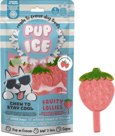 Pup Ice Hondenijsje Fruit Lollie Aardbei