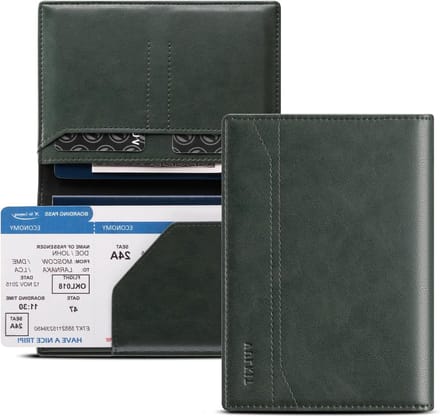 Reisdocumenthouder met RFID-bescherming, Slanke Paspoortetui voor Mannen en Vrouwen, Minimalistisch Ontwerp in Groen
