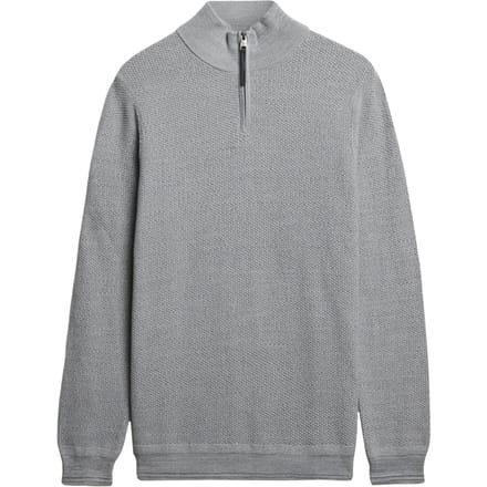 Superdry - Katoenen trui met halve rits en textuur - Heren - Sweaters
