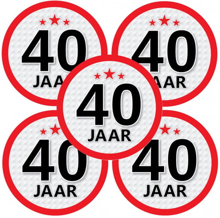 40 jaar leeftijd sticker - 10x - rond - Dia 15 cm - 40 jaar verjaardag - jubileum - leeftijd versiering