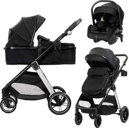 Lorelli Aspen Black 3-in-1 Combi Kinderwagen incl. i-Size Autostoel
