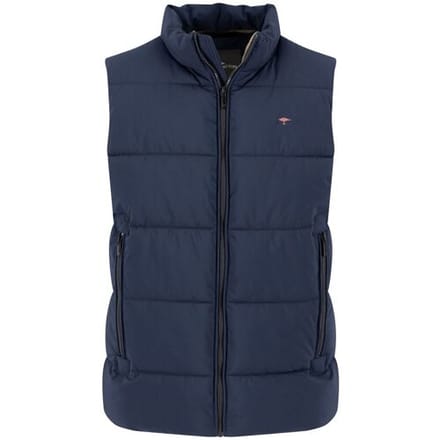 Fynch-Hatton Body-Warmer Solid Color Puffer Vest High Zip Collar Dark Navy / male