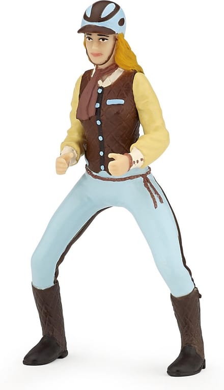 Speelfiguur - Mens - Amazone - Blauwe paardrijbroek
