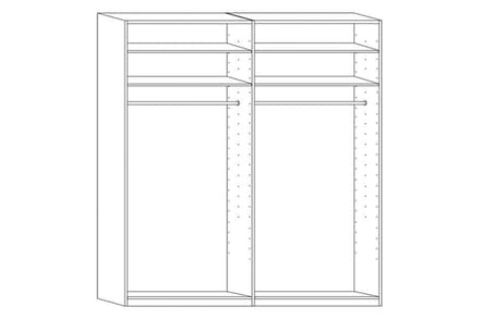 B Bright Schuifdeurkast Motion met glasdeur - 200 x 217 x 67 cm - truffel eiken/graphit