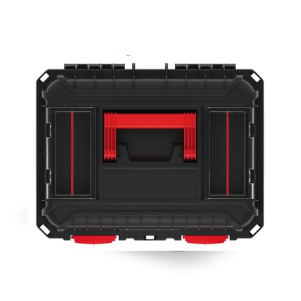 AWTOOLS - Heavy Gereedschapskoffer - Versterkte Polymeerconstructie - Uitneembare Tafel - Transparante Organizers
