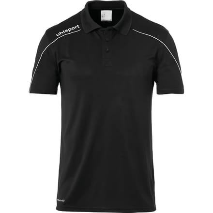 Uhlsport Stream 22 Polo Kinderen - Zwart / Wit | Maat: 152