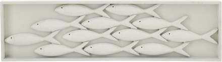 J-Line wanddecoratie Vis - hout - wit