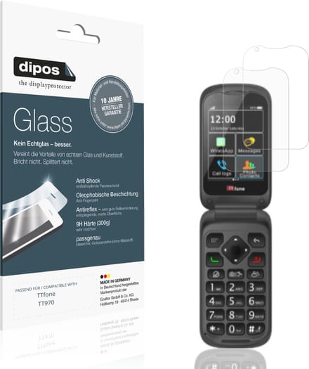 dipos – 2x Matte Pantserfolie geschikt voor TTfone TT970 | 9H Screenprotector