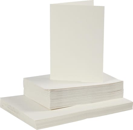 Kaarten en enveloppen, afmeting kaart 10,5x15 cm off-white, 50 set