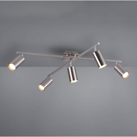 Trio Lighting Marley plafondspot, mat nikkel 5-lamps