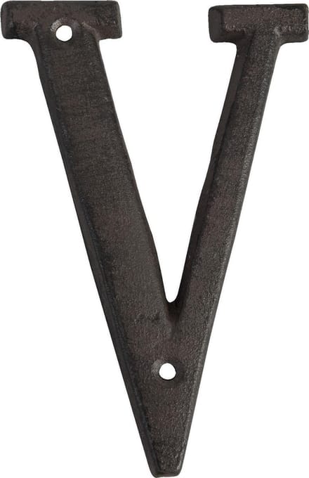 Clayre & Eef IJzeren Letter V 13 cm Bruin IJzer