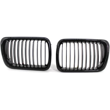 2 stuks glanzend zwarte voorbumper motorkap nieren grille race grille vervanging voor BMW 3-serie E36 M3 gray