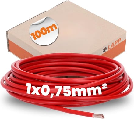 Flexibele Installatiedraad 1x0.75mm² Rood 100 Meter Koppeling