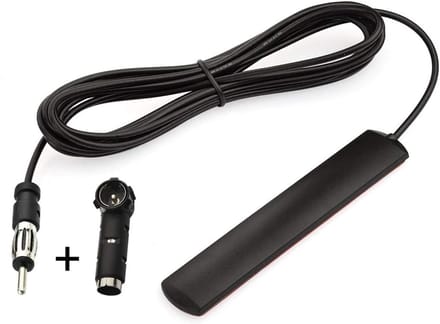 Autoradioantenne - FM antenne - Verbeter Radio Ontvangst - Met ISO adapter - 3 meter kabel - Zwart