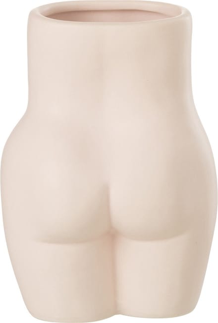 J-Line bloempot Lichaam Dolomiet - keramiek - roze - 2 stuks - 16.5 cm hoog