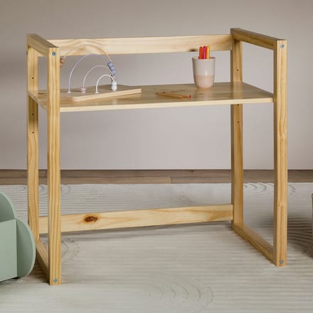 SUZA-kinderbureau, in hoogte verstelbaar, van massief hout – naturel