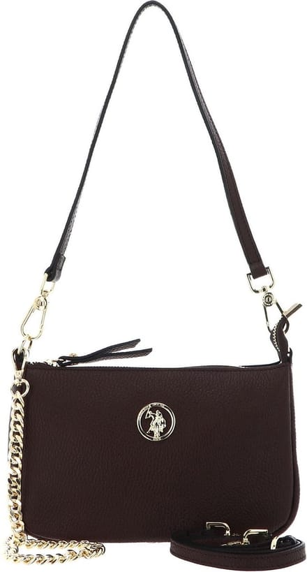 U.S. POLO ASSN. Leren Schoudertas Arlington Small Hobo Leather Bag Brown Bruine