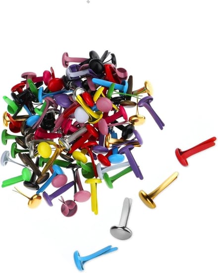 Papierbevestigingsclips - Mini-brads - Scrapbook projecten - Kleurrijk ijzer - 200 stuks - Multicolor