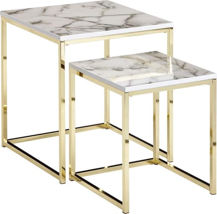 Sky Style Lily Vierkante Bijzettafel Set Wit