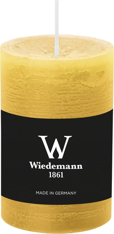 Wiedemann Cilinderkaars/stompkaars - rustieke kaars - okergeel - 6 x 9 cm - 30 branduren